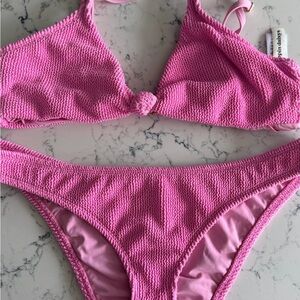 Dippin' Daisy's Pink Textured Bikini Set